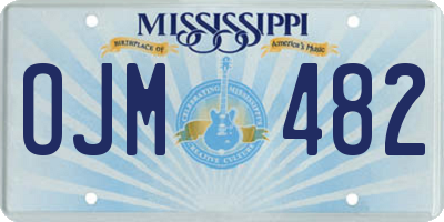 MS license plate OJM482