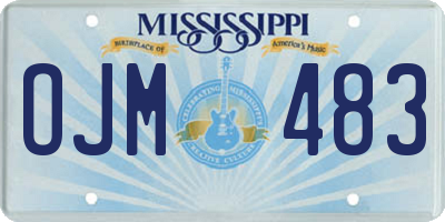 MS license plate OJM483