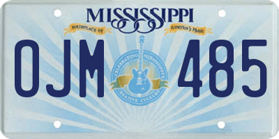 MS license plate OJM485
