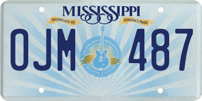 MS license plate OJM487