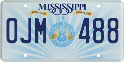 MS license plate OJM488