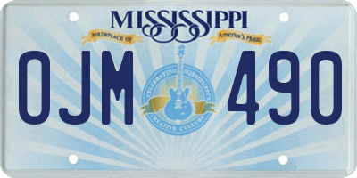 MS license plate OJM490
