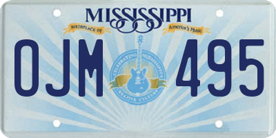 MS license plate OJM495