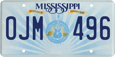 MS license plate OJM496