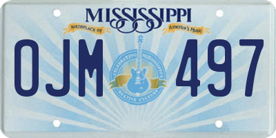MS license plate OJM497