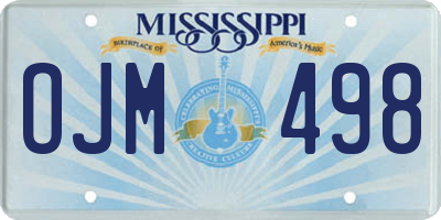 MS license plate OJM498