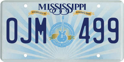 MS license plate OJM499