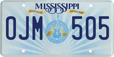 MS license plate OJM505