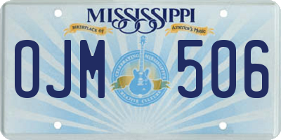 MS license plate OJM506