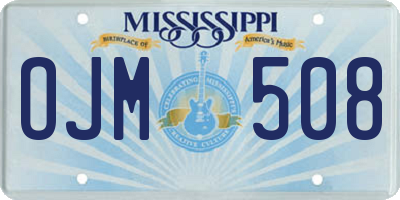 MS license plate OJM508