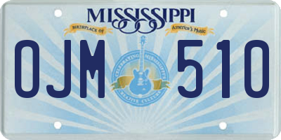 MS license plate OJM510