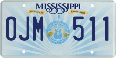 MS license plate OJM511