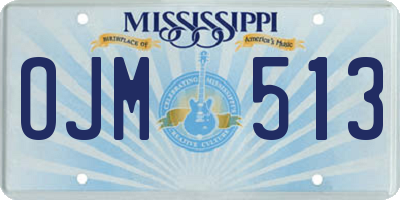 MS license plate OJM513