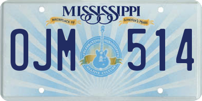 MS license plate OJM514