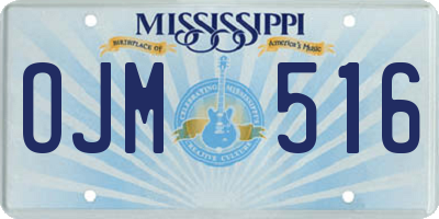 MS license plate OJM516