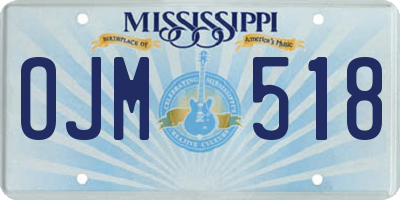 MS license plate OJM518