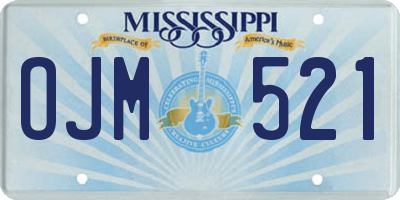 MS license plate OJM521