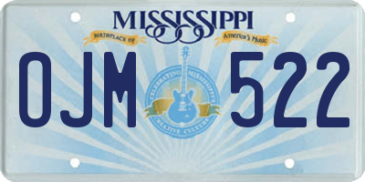 MS license plate OJM522