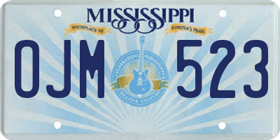 MS license plate OJM523