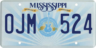 MS license plate OJM524