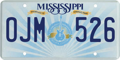 MS license plate OJM526