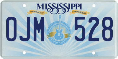 MS license plate OJM528