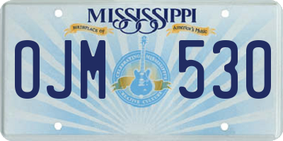 MS license plate OJM530