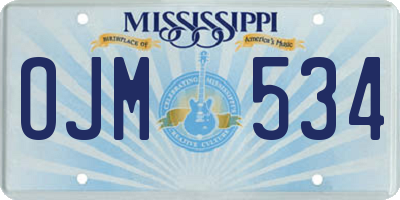 MS license plate OJM534