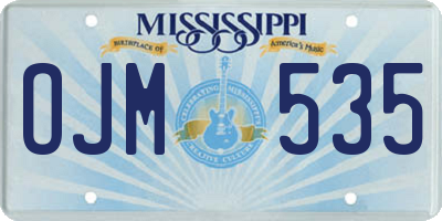MS license plate OJM535