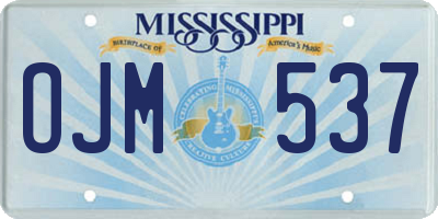 MS license plate OJM537