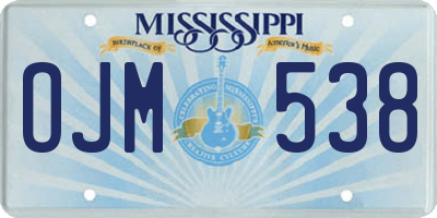 MS license plate OJM538