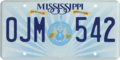 MS license plate OJM542