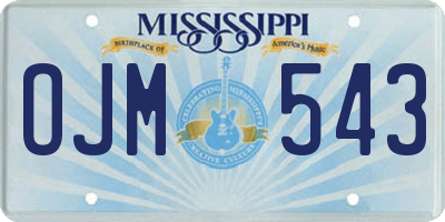 MS license plate OJM543