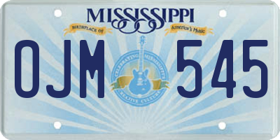 MS license plate OJM545