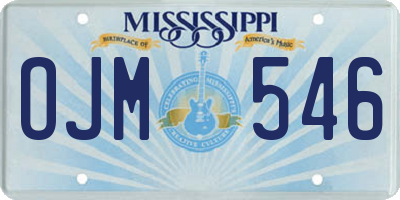MS license plate OJM546