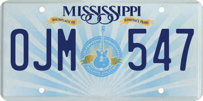 MS license plate OJM547