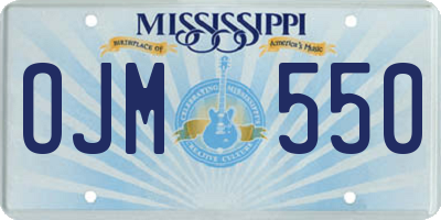 MS license plate OJM550
