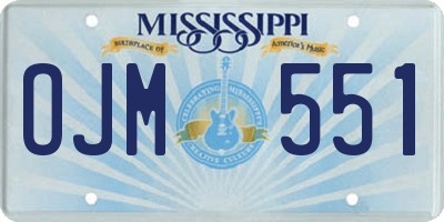 MS license plate OJM551