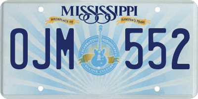 MS license plate OJM552