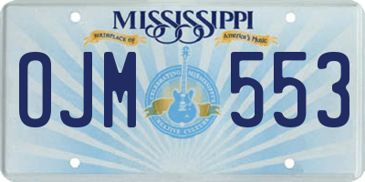 MS license plate OJM553