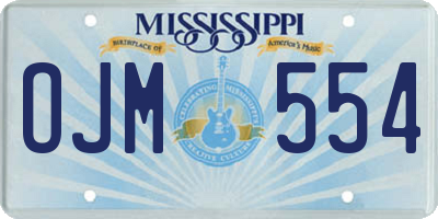 MS license plate OJM554