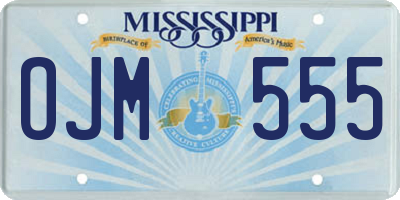 MS license plate OJM555