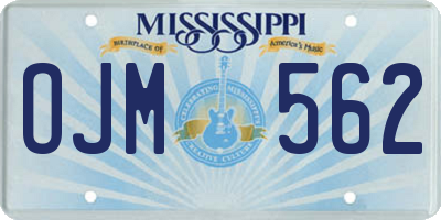 MS license plate OJM562