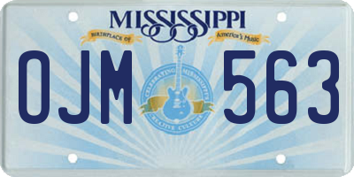 MS license plate OJM563