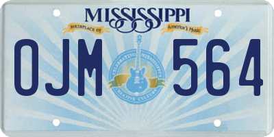 MS license plate OJM564