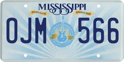 MS license plate OJM566
