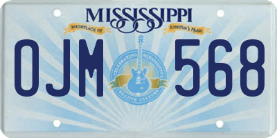 MS license plate OJM568