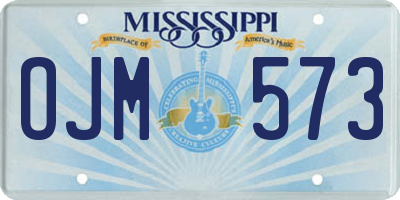 MS license plate OJM573