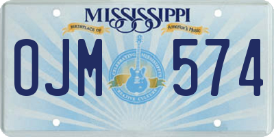 MS license plate OJM574