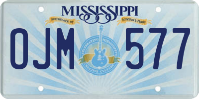 MS license plate OJM577